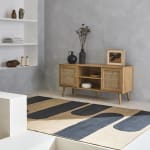 Meuble TV Bohème scandinave cannage 2 portes à 97,49€