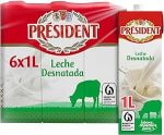 6 litros Leche Président Desnatada por 5.64€ Amazon