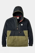 Passenger Mens Woodland Hooded Half Zip Polar Fleece Jacket – Orange & Blue – Size