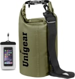 Unigear Waterproof Dry Bag 2L w/ Phone Pouch for Swimming | Roll-top Waterproof, Gree