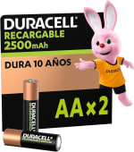 2 Pilas Duracell AA 2500mAh Negro por $107 | Amazon