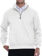 APTRO Men’s Quarter Zip Sweatshirt – Waffle Textured Long Sleeve Pullover – £9.90