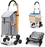 VOUNOT Carrito Compra Plegable de Aluminio Desmontable y Ganchos, 58L por 39.99€