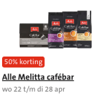 50% korting op alle Melitta cafébar bij de Jumbo