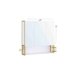 VASAGLE Armario de Baño con Espejo 3 Puertas Blanco Nube y Verde Claro por 59.99€