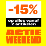 15% korting op bijna alles, vanaf 2 stuks bij Kwantum