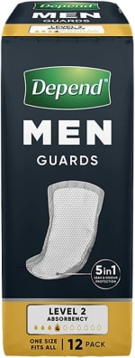 Depend Guards Protectores Masculinos (12 piezas) por $59.40 en Amazon