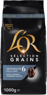 L'OR Sélection Intensité 6 Grains de café 1 Kg pour 34,61€ à Amazon