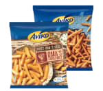 Aviko Wavy, grip 'n dip, schijfjes, zoete friet en friet van 't huis 1+1 gratis