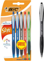 BIC Atlantis Soft stylos-bille rétractables (lot de 5) pour 1,89€ chez Amazon