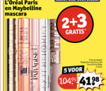 5 Stuks Mascara van L'Oreal Paris en Maybelline voor €41,98 bij kruidvat