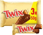 TWIX barritas chocolate rellenas de caramelo y galleta bolsa 3 uds 150 gr por 2.02€