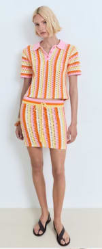 Falda crochet rayas bicolor por 3.99€