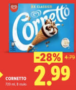 Ola cornetto ijsjes voor €2,99 bij de Lidl