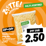 500 gram geraspte kaas voor €2,50 bij poiesz supermarkt