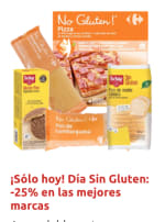 Sin Gluten alimentación acumula 25% descuento en cheque ahorro en Carrefour