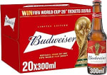 Budweiser 20 x 300ml Beer Bottles for £9.99 at Amazon