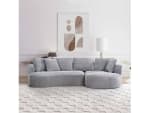 Canapé d'angle droit fixe INES 3 places Tissu Gris pour 549€ chez Conforama