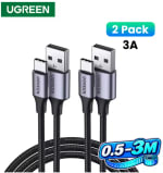 Cable USB UGREEN pack de 2 (2m) por $76 en AliExpress