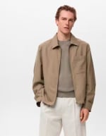 Mango chaqueta lyocell bolsillo marrón por 13,99€