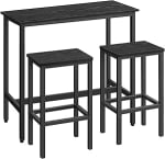 VASAGLE Juego de Mesa y Taburetes de Bar negro por 63.74€