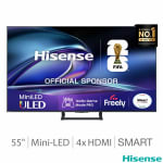 Hisense 55E8QTUK 55 Inch Mini LED HD Smart TV 5 year Warranty Cloak