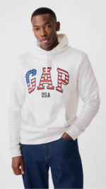 Polerón GAP Americana Sin Cierre Hombre Blanco Oferta $27.490 Solo en GAP.cl