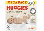 Huggies Extra Care Pañales Talla 2 Pack de 104 por c 70% en 1 al comprar 2