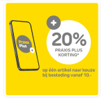 20% korting met Praxis Plus op 1 artikel naar keuze