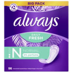 Always inlegkruisjes Daily Fresh Normal 0% parfum 56 stuks voor €1,05 bij Plein