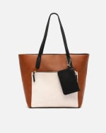 Bolso shopper grande tricolor con colgante por 22€