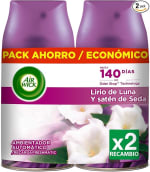 2 botes Air Wick Freshmatic Aroma a Lirio de Luna y Satén de Seda 250ml por 4,50€