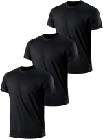 Pack of 3 Men's Black Quick-Dry Breathable Sports T-Shirt, Lightweight and Comfortabl