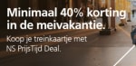 Minimaal 40% korting op je treinkaartje in de meivakantie