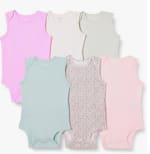 Lot de 6 body sans manche pour bébé à 15,37€