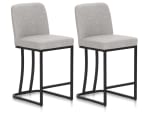 Juego de 2 Taburetes de Bar ALPHA HOME Gris Claro por 56€