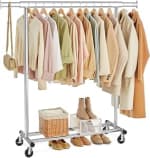 SONGMICS Burro Ropa con Ruedas, Extensible, Carga de 100 kg por 26.95€