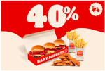 Baby Burgers + Patatas + King Nuggets Burger King con 40% descuento