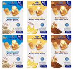 DANALAC Galletas de bebé de 2 plátano, 2 cacao, 2 Llanura natural total 120gr a 5.36€