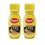 Pack 2 de Prima Mostaza Cero, mismo sabor sin azúcares añadidos. 265 g por 1.9€