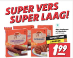 2 Pakken Mora Hamburgers of Frikandellen voor €2 bij de Nettorama