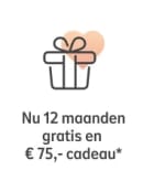 Krijg € 75,- cadeau en 12 maanden geen vaste kosten bij Nationale Nederlanden.