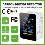 Home luchtkwaliteitmeter PM2.5, PM10, CO2, TVOC, HCHO