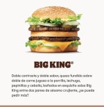 Burger King hamburguesa BIG KING a 1.99€