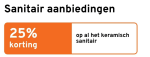 25% Korting op alle keramisch sanitair