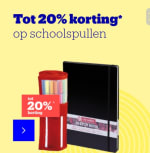 20% korting op schoolspullen bij Bol com