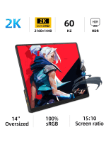 ZSUS-Monitor portátil 2K de 2160x1440, 14 pulgadas, 60HZ por 55,05€