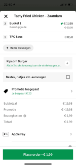Eten hij Uber eats bijna voor niks met de code