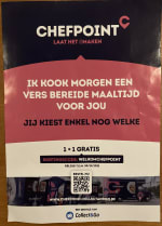 1 + 1 gratis voor een maaltijd via Chefpoint van Colruyt