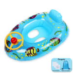 Flotador Hinchable Coche Azul para Bebé y Niños pequeños Jugar en Días de Calor en la Piscina y Playa